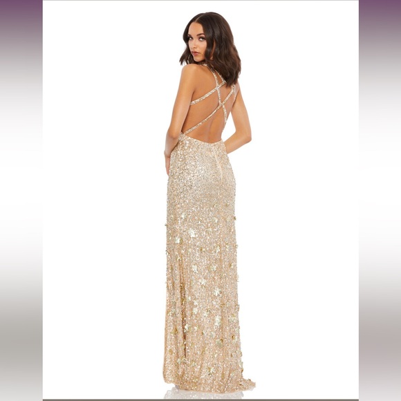 Mac Duggal Strappy Back Sequin Gown - Picture 3 of 10